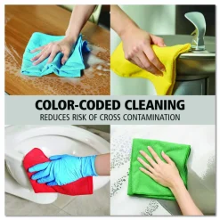 Rubbermaid Commercial Microfiber Cleaning Cloths, 12 x 12, Green, 24/Pack