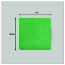 Rubbermaid Commercial Microfiber Cleaning Cloths, 12 x 12, Green, 24/Pack