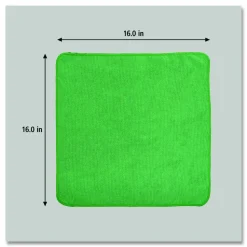 Rubbermaid Commercial Microfiber Cleaning Cloths, 16 x 16, Green, 24/Pack