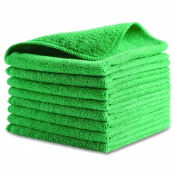 Rubbermaid Commercial Microfiber Cleaning Cloths, 16 x 16, Green, 24/Pack