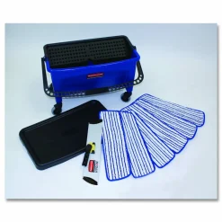Rubbermaid Commercial Microfiber Floor Finishing System, 3 gal, Blue/Black/White