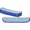 Rubbermaid Commercial Microfiber Finish Pad, 18 x 5.5, Blue/White, 6/Box