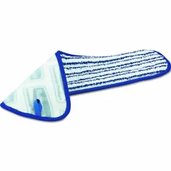 Rubbermaid Commercial Microfiber Finish Pad, 18 x 5.5, Blue/White, 6/Box