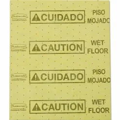 Rubbermaid Commercial Over-the-Spill Pad, Caution Wet Floor, 16 oz, 16.5 x 20, 22 Sheets/Pad