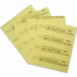 Rubbermaid Commercial Over-the-Spill Pad, Caution Wet Floor, 16 oz, 16.5 x 20, 22 Sheets/Pad