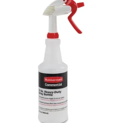 Rubbermaid Commercial 32-oz Trigger Spray Bottle, Suitable For Cleaning, Heavy Duty, 9.6"H x 3.4"W, Clear, 6 / Carton