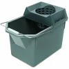 Rubbermaid Commercial Pail/Strainer Combination, 15qt, Steel Gray