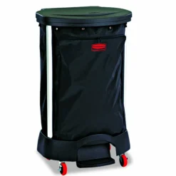 Rubbermaid Commercial Premium Step-On Linen Hamper Bag, 30 gal, 13.38w x 19.88d x 29.25h, Nylon, Black