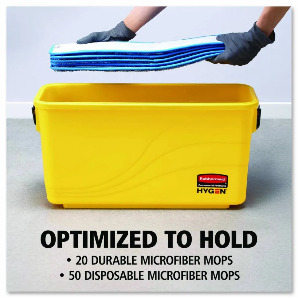 Rubbermaid Commercial Products HYGEN Microfiber Damp Mop Pad Charging Bucket, Yellow