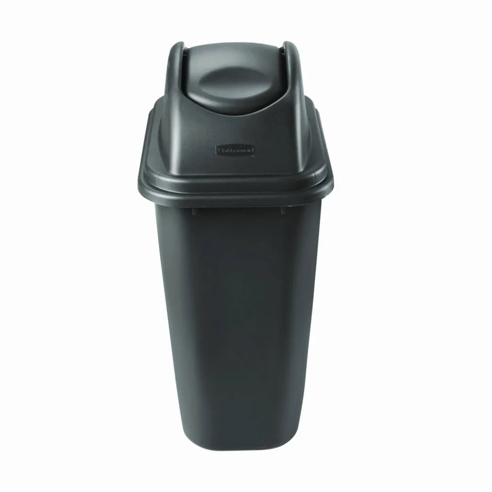 Rubbermaid Commercial Rectangular Free-Swinging Plastic Lids, Black