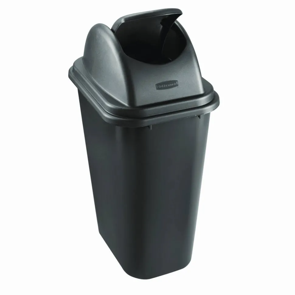 Rubbermaid Commercial Rectangular Free-Swinging Plastic Lids, Black