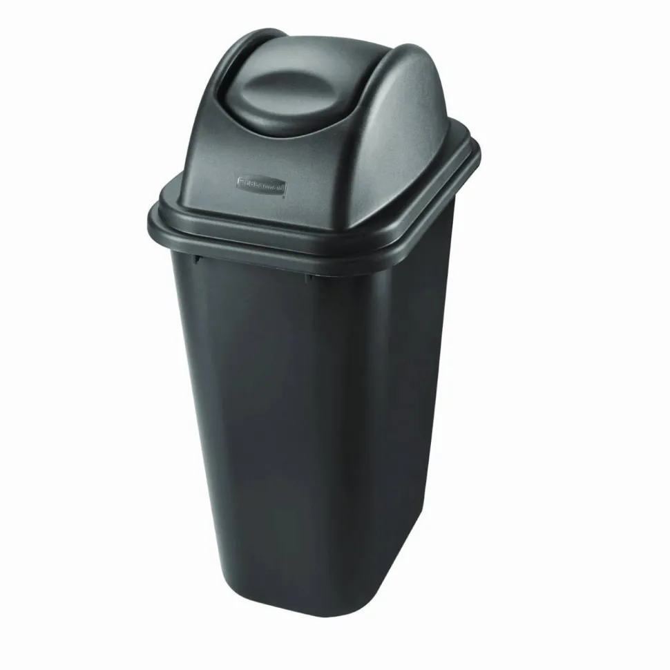 Rubbermaid Commercial Rectangular Free-Swinging Plastic Lids, Black