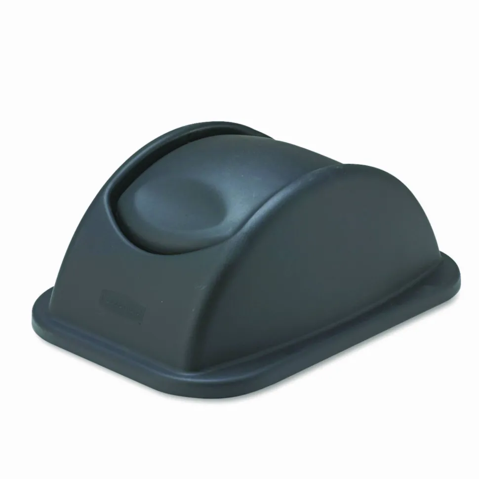 Rubbermaid Commercial Rectangular Free-Swinging Plastic Lids, Black