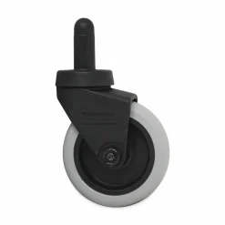 Rubbermaid Commercial Replacement Bayonet-Stem Swivel Casters, Grip Ring Stem, 3" Soft Rubber Wheel, Black