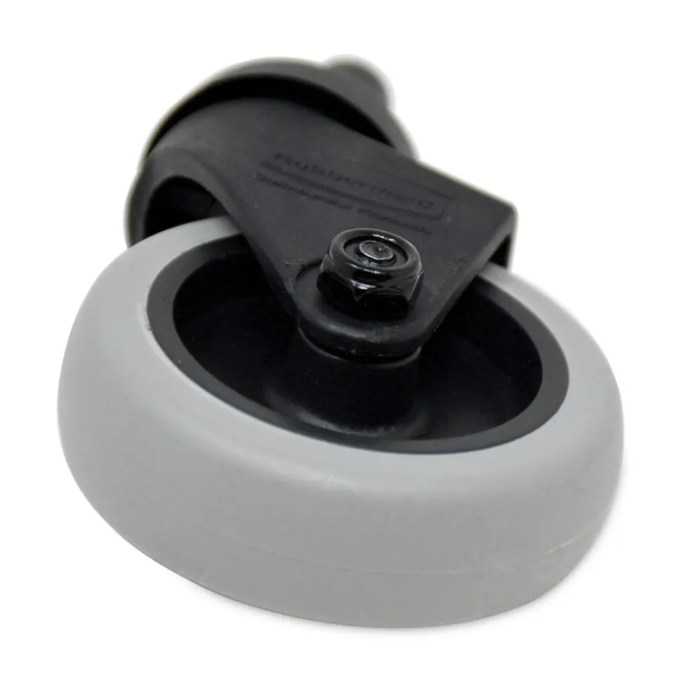 Rubbermaid Commercial Replacement Bayonet-Stem Swivel Casters, Grip Ring Stem, 3" Soft Rubber Wheel, Black