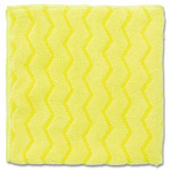 Rubbermaid Commercial Reusable Cleaning Cloths, Microfiber, 16 x 16, Yellow, 12/Carton