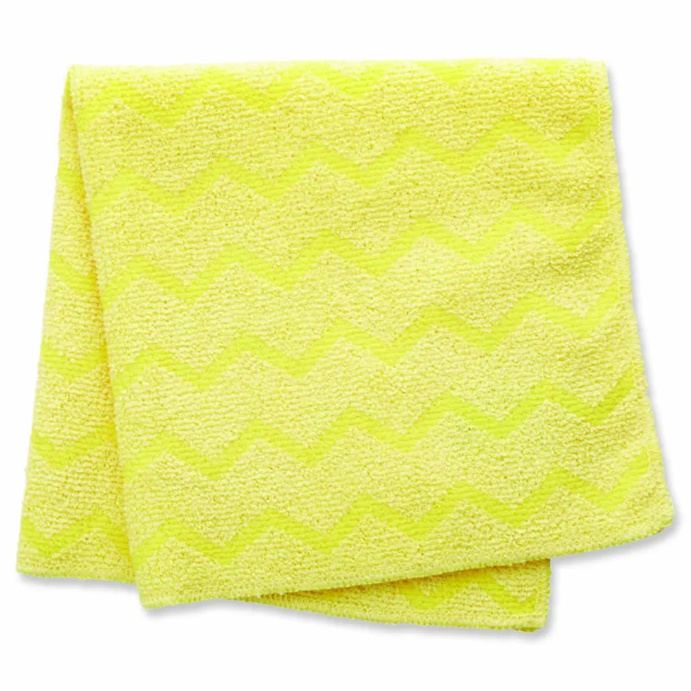 Rubbermaid Commercial Reusable Cleaning Cloths, Microfiber, 16 x 16, Yellow, 12/Carton