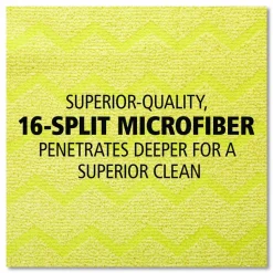 Rubbermaid Commercial Reusable Cleaning Cloths, Microfiber, 16 x 16, Yellow, 12/Carton