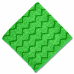 Rubbermaid Commercial Reusable Cleaning Cloths, Microfiber, 16 x 16, Green, 12/Carton