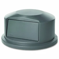 Rubbermaid Commercial Round BRUTE Dome Top Receptacle, Push Door for 44 gal Containers, 24.81" Diameter x 12.63h, Gray