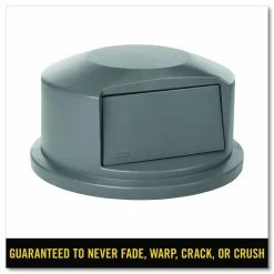 Rubbermaid Commercial Round BRUTE Dome Top Receptacle, Push Door for 44 gal Containers, 24.81