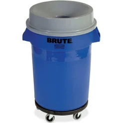 Rubbermaid Commercial Round BRUTE Funnel Top Receptacle, For 32-Gallon Containers, 22.38" Diameter x 5h, Gray