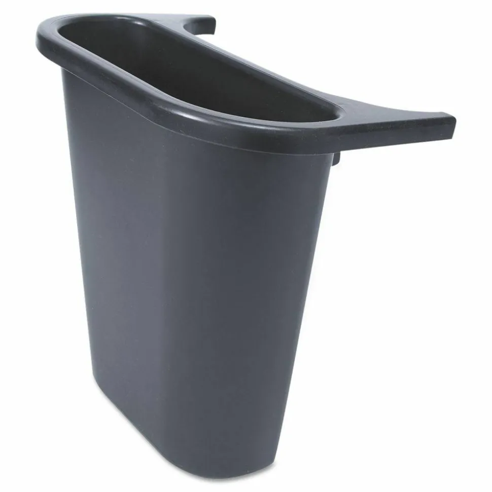 Rubbermaid Commercial Saddle Basket Recycling Bin, Plastic, Black