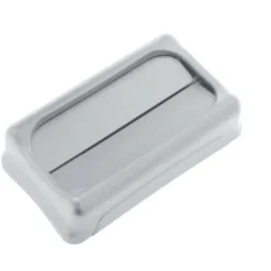 Rubbermaid Commercial Slim Jim Container Swing Lid - Rectangular - Plastic - Gray - 1 Each