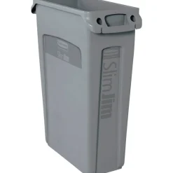 Rubbermaid Commercial Slim Jim 23-Gallon Vented Waste Containers - 23 gal Capacity - Rectangular - Durable, Handle - 354060GYCT