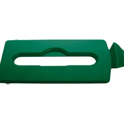 Rubbermaid Commercial Slim Jim Lid Green Paper Slot - Green - Plastic - 1 Each