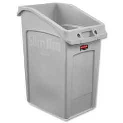 Rubbermaid Commercial Slim Jim Under-Counter Container, 23 gal, Polyethylene, Gray