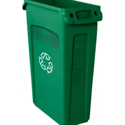 Rubbermaid Commercial Slim Jim Waste Receptacle, 23 Gallons, Green
