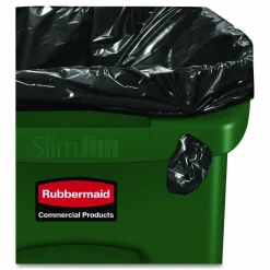 Rubbermaid Commercial Slim Jim Waste Receptacle, 23 Gallons, Green