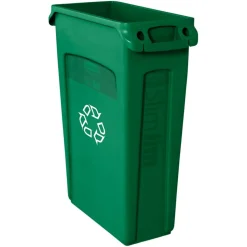 Rubbermaid Commercial Slim Jim Waste Receptacle, 23 Gallons, Green