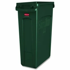 Rubbermaid Commercial Slim Jim Waste Receptacle, 23 Gallons, Green