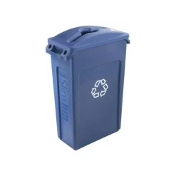 Rubbermaid Commercial Slim Jim Recycle Waste Container, 23-Gallons, Blue