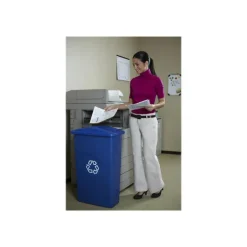 Rubbermaid Commercial Slim Jim Recycle Waste Container, 23-Gallons, Blue