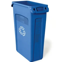 Rubbermaid Commercial Slim Jim Recycle Waste Container, 23-Gallons, Blue