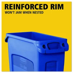 Rubbermaid Commercial Slim Jim Recycle Waste Container, 23-Gallons, Blue