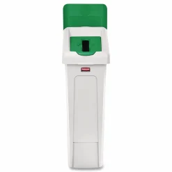 Rubbermaid Commercial Slim Jim Recycling Station Kit, 1-Stream Paper, 23 gal, Plastic, Green/Gray