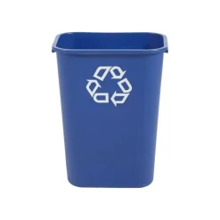 Rubbermaid Commercial Slim Jim Rectangular Plastic Recycling Container, 10.3 Gallons, Blue
