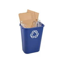 Rubbermaid Commercial Slim Jim Rectangular Plastic Recycling Container, 10.3 Gallons, Blue