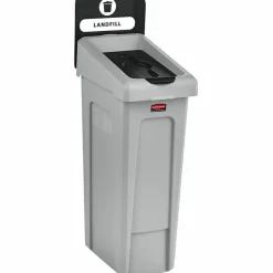 Rubbermaid Commercial Slim Jim Recycling Station 1-Stream Landfill, 23 Gal