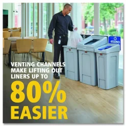 Rubbermaid Commercial Slim Jim Recycling Station 1-Stream Landfill, 23 Gal