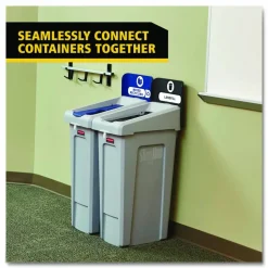 Rubbermaid Commercial Slim Jim Recycling Station 1-Stream Landfill, 23 Gal