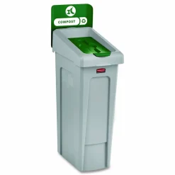 Rubbermaid Commercial Slim Jim Recycling Station 1-Stream Compost, 23 Gal