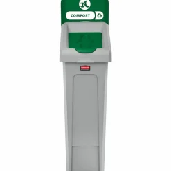 Rubbermaid Commercial Slim Jim Recycling Station 1-Stream Compost, 23 Gal