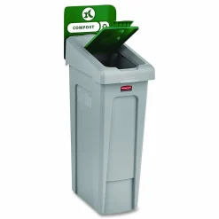 Rubbermaid Commercial Slim Jim Recycling Station 1-Stream Compost, 23 Gal
