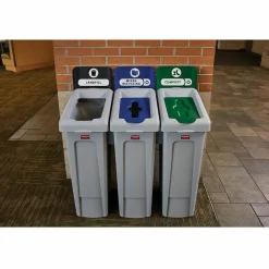 Rubbermaid Commercial Slim Jim Recycling Station 1-Stream Compost, 23 Gal