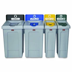 Rubbermaid Commercial Slim Jim Recycling Station 1-Stream Compost, 23 Gal